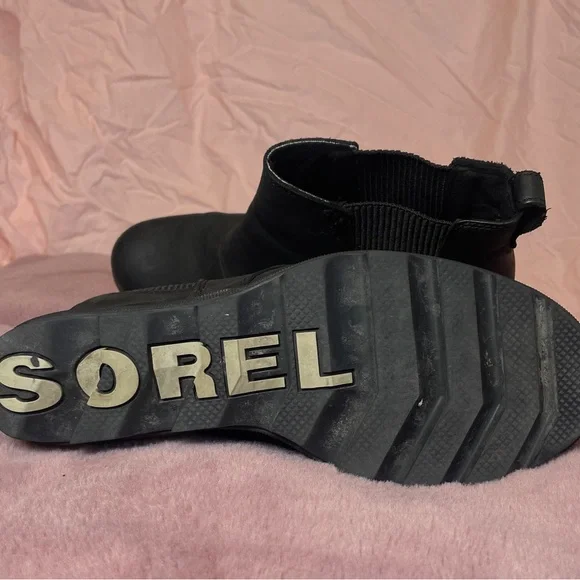 Sorel Joan Of Arctic II Wedge Chelsea Boot Black Womens Size 8.5 NL3022-010 - Picture 2 of 7